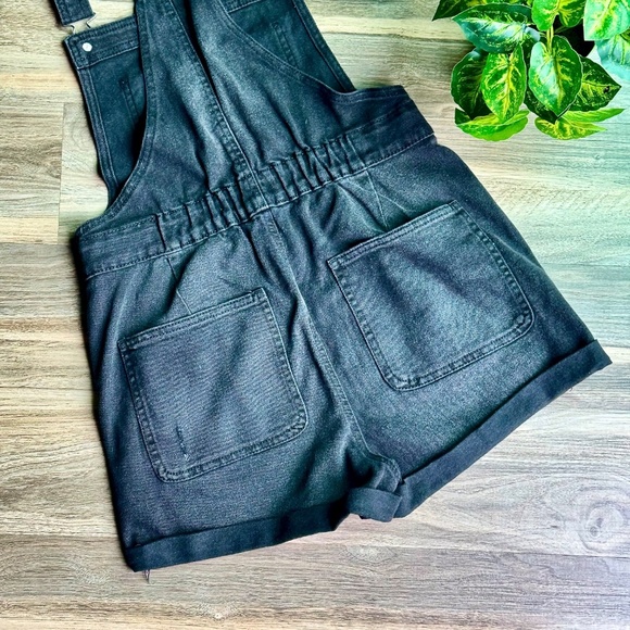 No Boundaries Junior Core Jean Romper Black Denim Overalls Shorts Size M (7–9) - Picture 11 of 15